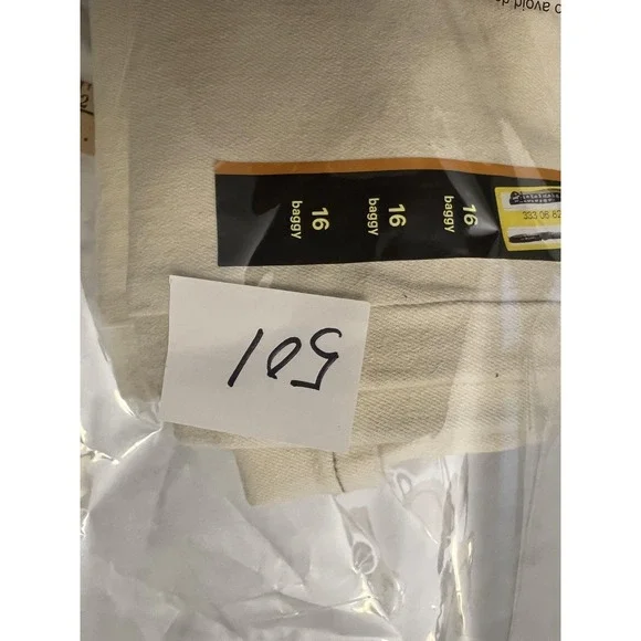 Art Class Baggy Jeans Mens 16 Off White Distressed Frayed Hem Relaxed Fit 90s - Picture 8 of 8